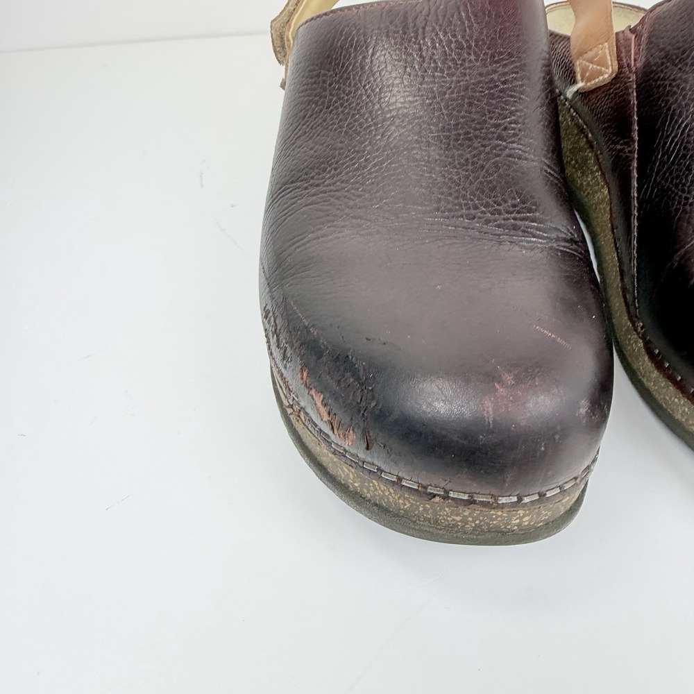 Dansko Merrin Brown Leather Slingback Clogs Women's 39 US 8.5-9 - Picture 10 of 15